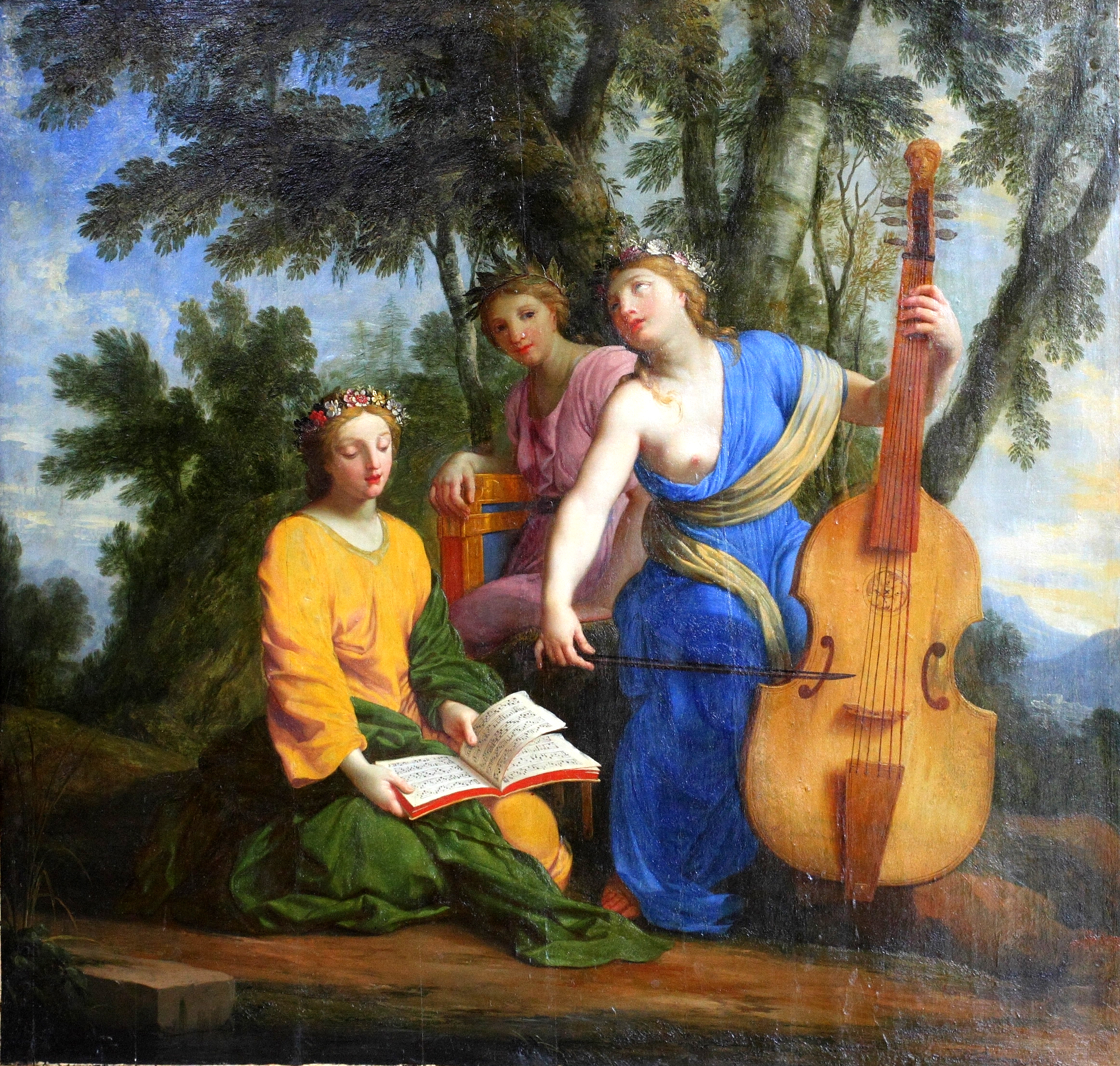 The Muses Melpomene, Erato and Polyhymnia